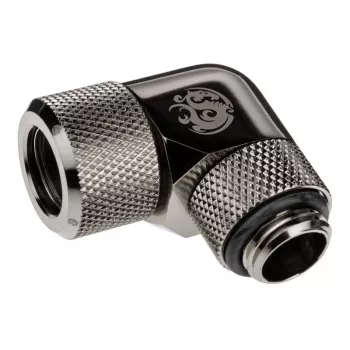 Adaptador 90° BitsPower Advanced Multi-Link G1/4 pulgadas macho a tubo rígido 12 mm OD, giratorio