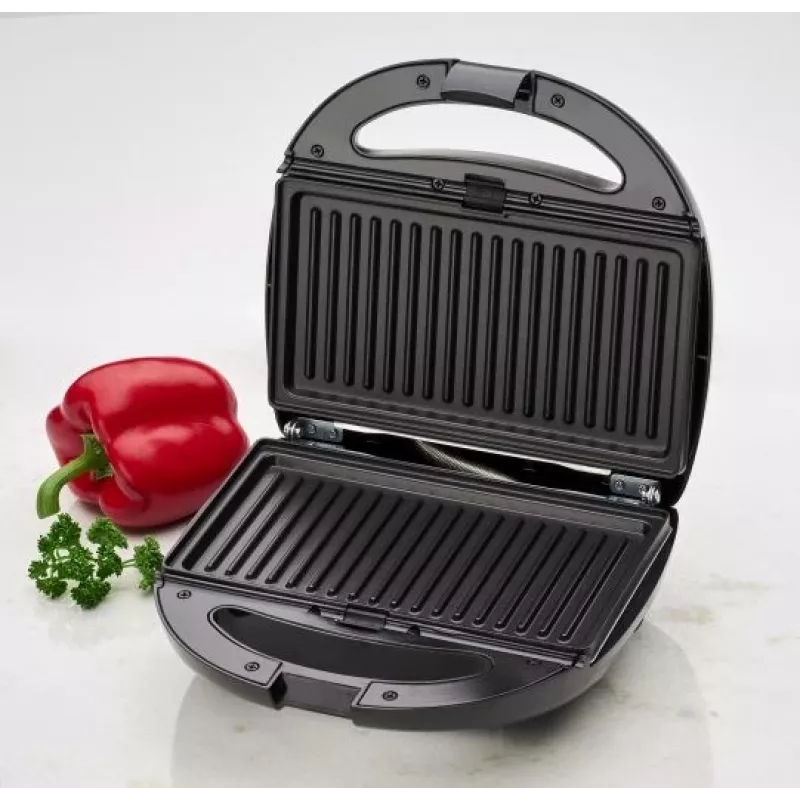 Sandwichera Clatronic ST/WA 3670 800 W negra, acero inoxidable