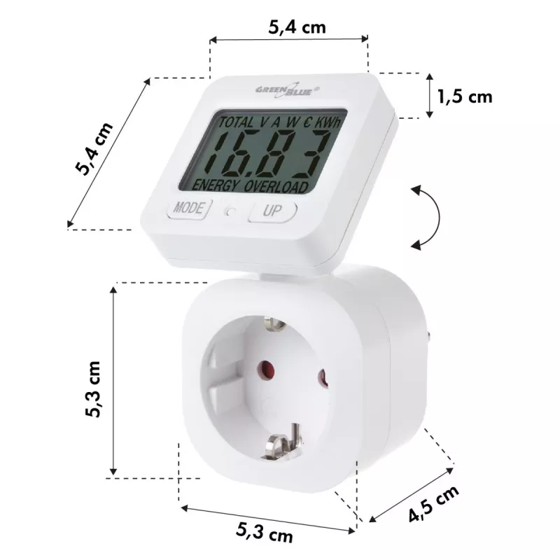 Medidor de vatios Energymeter GB615E GreenBlue
