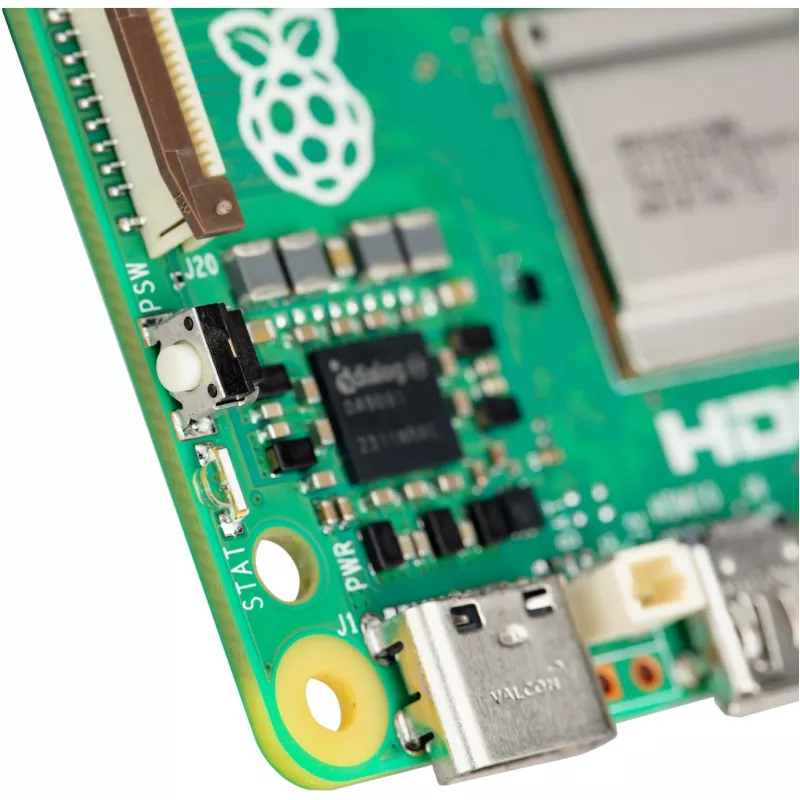 Ordenador de placa única Raspberry Pi 5 placa de desarrollo — 2400 MHz Arm Cortex-A76, hasta 16 GB LPDDR4x, MicroSD, USB 3.2, Wi‑Fi 5