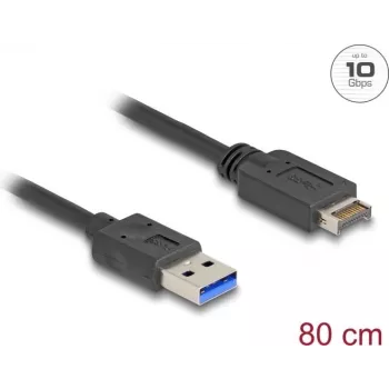 Cable USB DeLOCK 10 Gbit/s Type-E Key A 20 pin conector macho a conector Type-A macho 80 cm