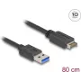 Cable USB DeLOCK 10 Gbit/s Type-E Key A 20 pin conector macho a conector Type-A macho 80 cm