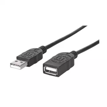 MANHATTAN cable alargador Hi-Speed USB 2.0 Type-A conector macho – Type-A conector hembra, negro, 1,8 m (338653)