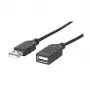 MANHATTAN cable alargador Hi-Speed USB 2.0 Type-A conector macho – Type-A conector hembra, negro, 1,8 m (338653)