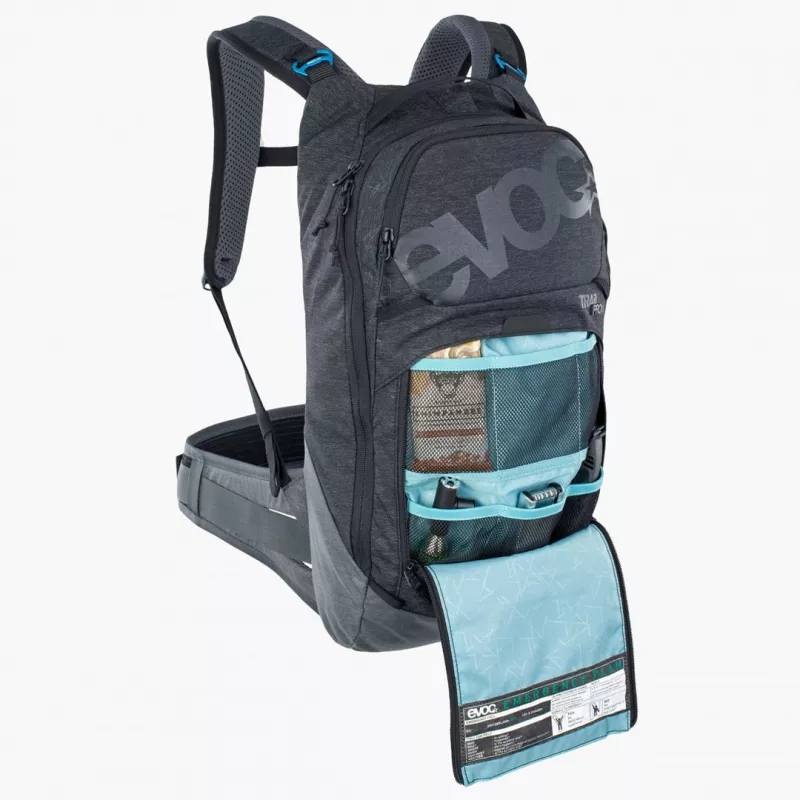 Mochila de bicicleta EVOC Trail Pro 10L Carbon Gris Sport