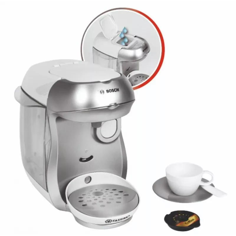 Cafetera de juguete KLEIN Bosch Tassimo 9231 — cafetera de juguete, plateada, juego de rol para niños