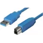 shiverpeaks BASIC-S cable USB 3.0, conector macho A - conector macho B 1,8 m, cable y conectores: azul, doble apantallado, máx. (BS77032)