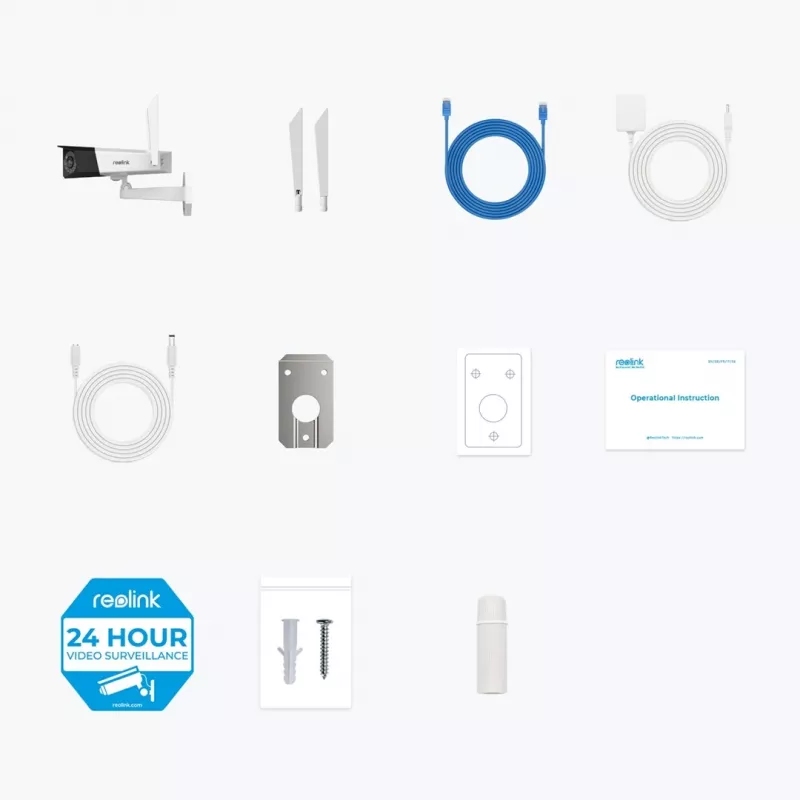 Reolink Duo Serie W730 - Cámara WiFi exterior 4K, doble objetivo, visión panorámica 180°, detección de personas/vehículos/animales