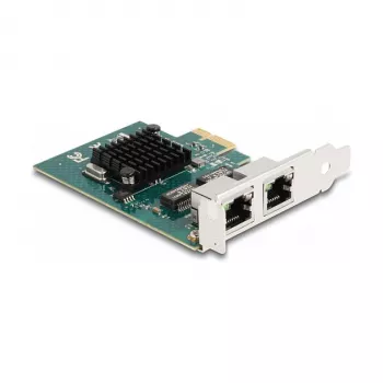 Tarjeta DeLOCK PCI Express x1 a 2 x RJ45 Gigabit LAN BCM Gris