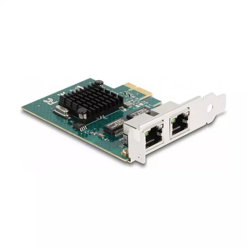 Tarjeta DeLOCK PCI Express x1 a 2 x RJ45 Gigabit LAN BCM Gris