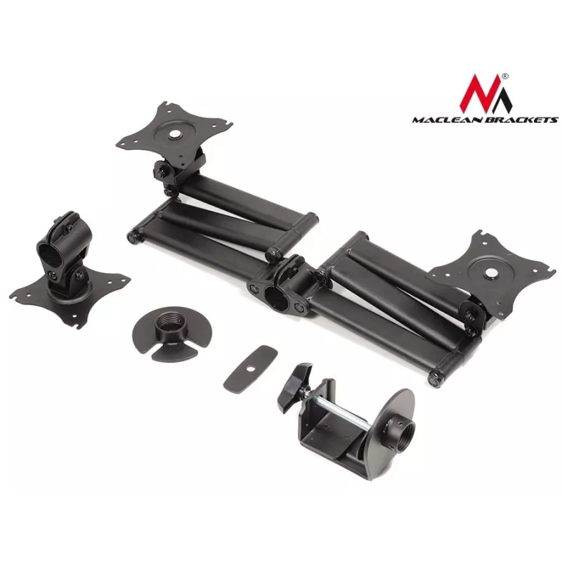 Soporte de sobremesa para monitor MACLEAN MC-691 para 3 monitores – regulable en altura e inclinable