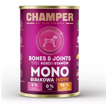 CHAMPER Bones & Joints monoproteico pavo - alimento húmedo para perros - 400g