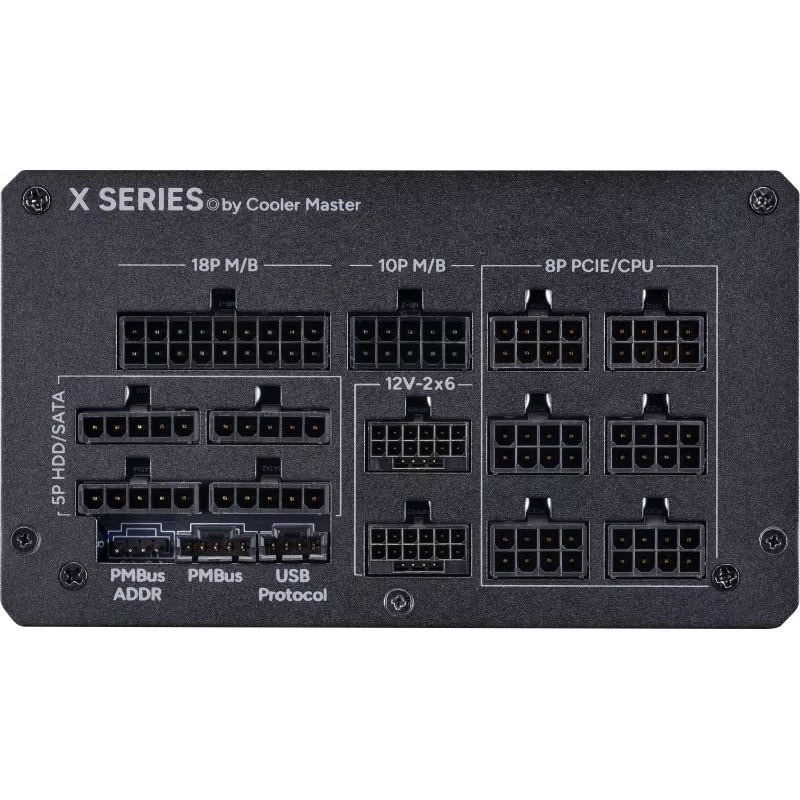 Fuente de alimentación Cooler Master X Mighty Platinum 2000W 230V, ATX 24 polos, 80 PLUS Platinum, negra, ventilador de 12 cm