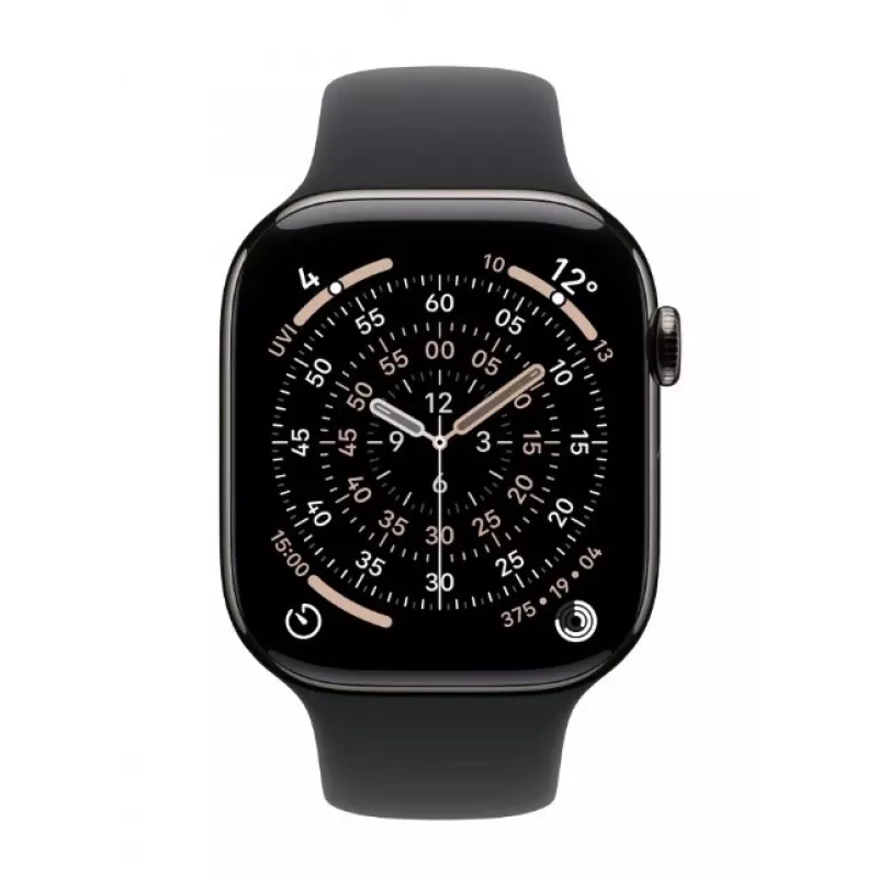 Smartwatch Apple Watch Series 11 GPS + Cellular 46mm caja de titanio Slate correa deportiva negra M/L