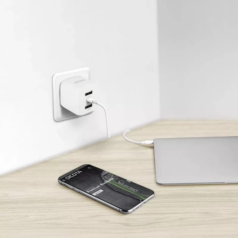 DICOTA D32069 Cargador para dispositivos móviles Portátil, Smartphone Blanco AC Carga rápida Interior