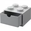 LEGO Cajón de escritorio 4, caja de almacenamiento Gris, con studs