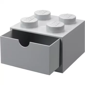 LEGO Cajón de escritorio 4, caja de almacenamiento Gris, con studs