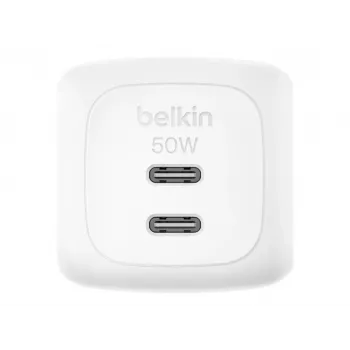 Cargador de pared Belkin WCH019KQWH 50W Dual USB-C PD PPS