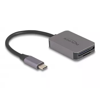 Lector de tarjetas DeLOCK USB Type-C aluminio SD Micro SD 5000 Mbit/s