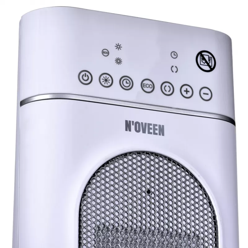 Calefactor cerámico eléctrico NOVEEN PTC3000, 2000 W (1200 W mín.), indicador LED, temporizador, mando a distancia, oscilación, blanco