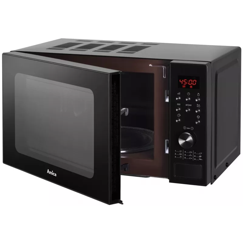 Microondas Amica AMGF20E1GB de bandeja plana con grill 20 L 700 W negro