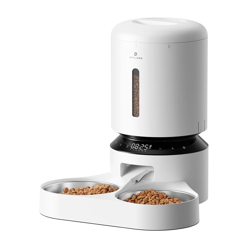 Comedero automático Aptel Granary con doble cuenco 5 L, blanco