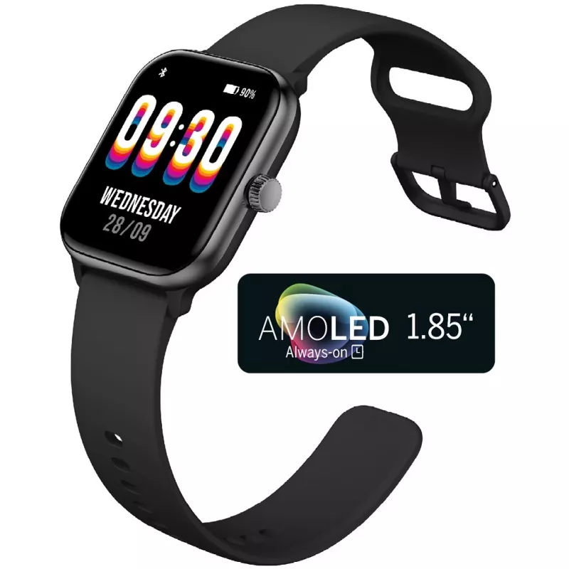 Beafon SmartWatch 201 (201_EU001BS) reloj inteligente, cuadrado, negro y plata