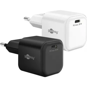 Cargador rápido Goobay USB-C PD GaN Nano 20 W negro - 1x -Connector Power (76690)