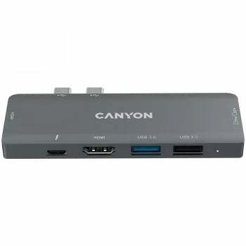 Lector de tarjetas SD Canyon DS-5 USB 2.0 Type-C gris 60 Hz