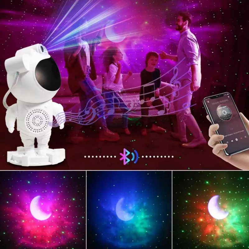 Lámpara proyector de estrellas Hawk HW-STAR01 con altavoz integrado — proyector de luz de galaxias