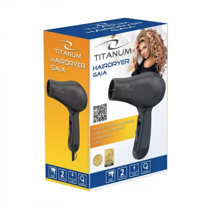 TITANUM TBH003K secador de pelo negro 750 W