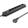 Protector de sobretensión Qoltec 50172 negro 6 tomas de CA 230V 5 m