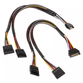 Cable de alimentación SATA en Y Akasa - 30cm pack de 2 - cable - digital/datos