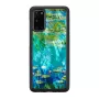 Funda protectora iKins para Samsung Galaxy S20 — diseño negro Water Lilies
