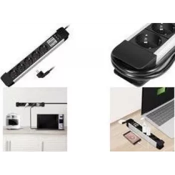 Regleta de enchufes LOGILINK LPS286 con 5 tomas y pantalla LCD de consumo energético