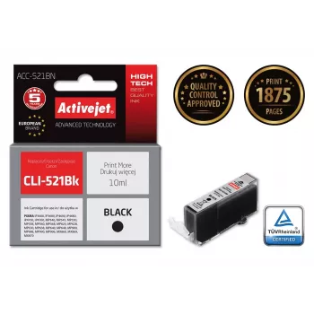 Cartucho de tinta Activejet ACC-521BN (sustituto de Canon CLI-521Bk; Supreme; 10 ml; Negro)
