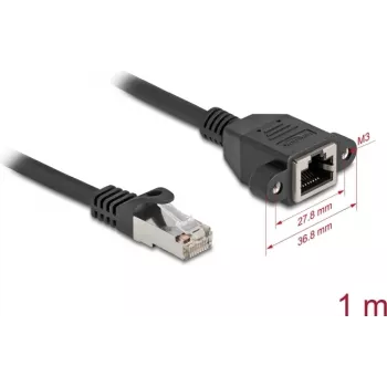 Cable de red DeLOCK 90775 negro 1 m Cat6a S/FTP RJ-45