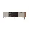 Mueble TV Cama Meble ALMERA 180,5×42×52,5 cm nogal/cashmere con chimenea negra