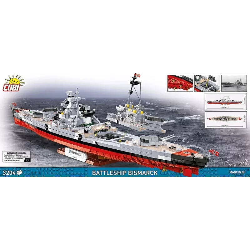 Set de construcción Cobi acorazado Bismarck modelo con 3204 piezas - Cobi CO BI-4860