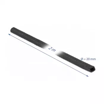 Tubo termorretráctil DeLOCK Fabric 2 m x 20 mm 2:1 negro