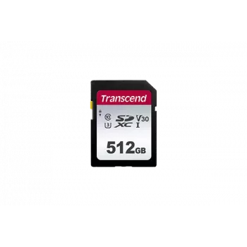 Transcend 300S - tarjeta de memoria flash - 512GB - Video Class V30 / UHS-I U3 / Class10 - SDXC UHS-I (TS512GSDC300S)
