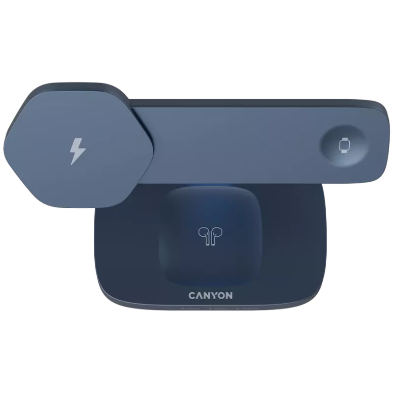 Estación de carga inalámbrica CANYON WCS-310 Canyon gris oscuro – cargador vertical compatible con Qi
