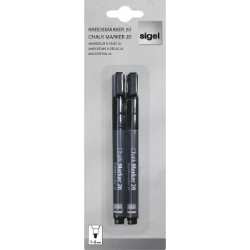 Rotulador de tiza/tiza líquida base agua borrable Sigel negro