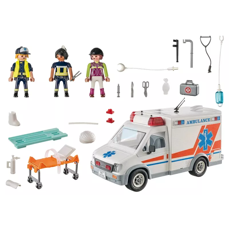 Ambulancia de juguete PLAYMOBIL 71232 — multicolor, para 4–10 años, pila AAA