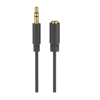 Cable de extensión de jack 3,5 mm Wentronic Goobay, negro, 5 m - conector macho jack 3,5 mm (3 polos, estéreo) > conector hembra jack 3,5 mm (3 polos, estéreo) (97122)