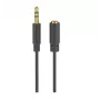 Cable de extensión de jack 3,5 mm Wentronic Goobay, negro, 5 m - conector macho jack 3,5 mm (3 polos, estéreo) > conector hembra jack 3,5 mm (3 polos, estéreo) (97122)