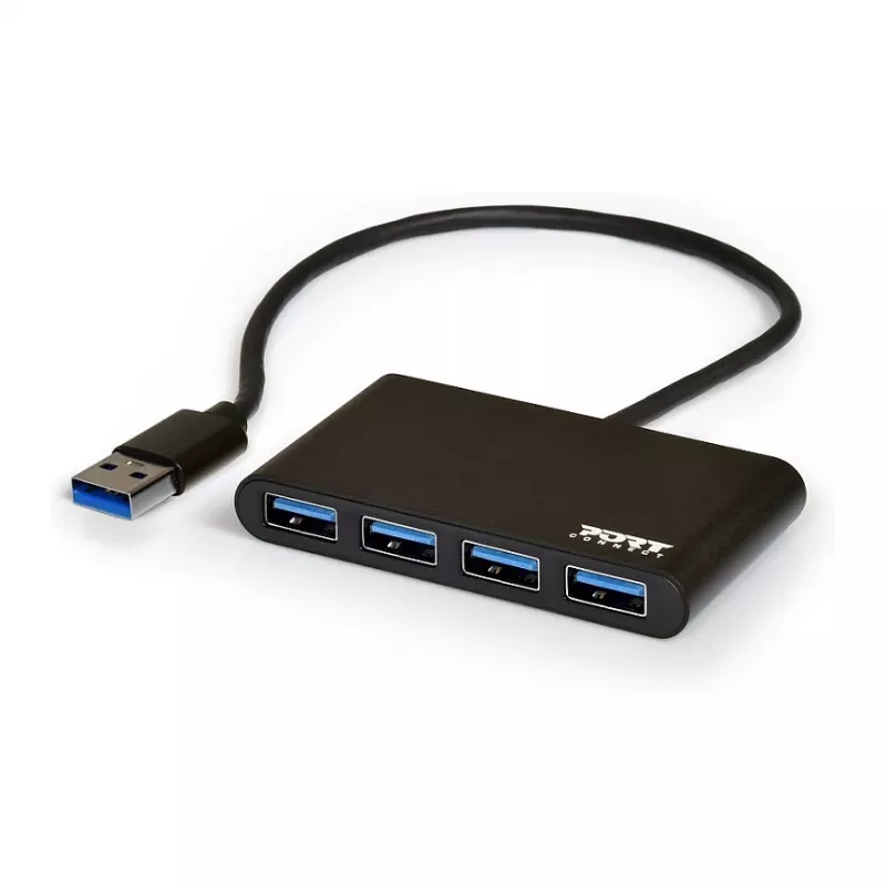 Hub USB Port Designs 900121 USB 3.2 Gen 1 Type-A 5000 Mbit/s negro