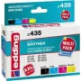 Cartuchos de tinta edding EDD-435 negro, cian, magenta, amarillo compatibles con brother LC-1100BK/C/M