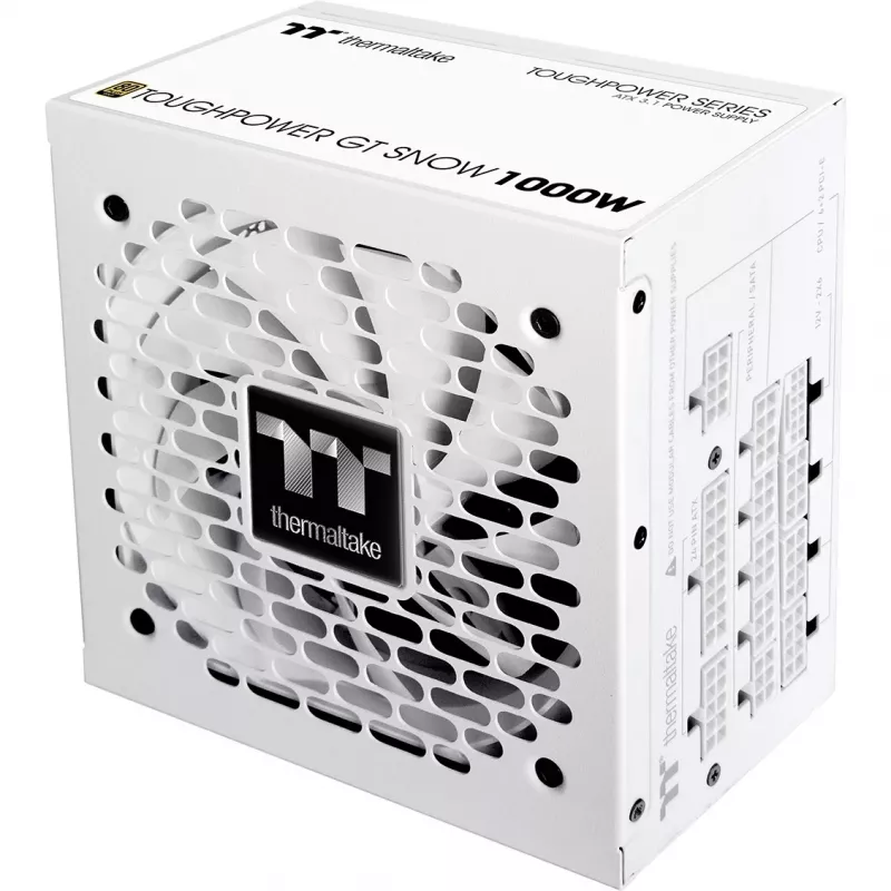 Fuente de alimentación PSU THERMALTAKE Toughpower GT Snow 1000W ATX 24-pin, 80 PLUS Gold, blanco, ventilador 120mm