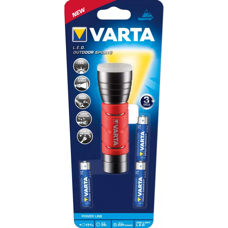 Varta 17627101421 - Linterna - negro - rojo - aluminio - IPX4 - LED - 1 lámpara